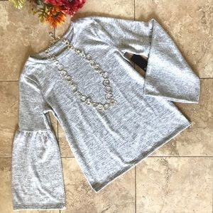 NWT ANA Bell Sleeve Soft Heather Sweater M